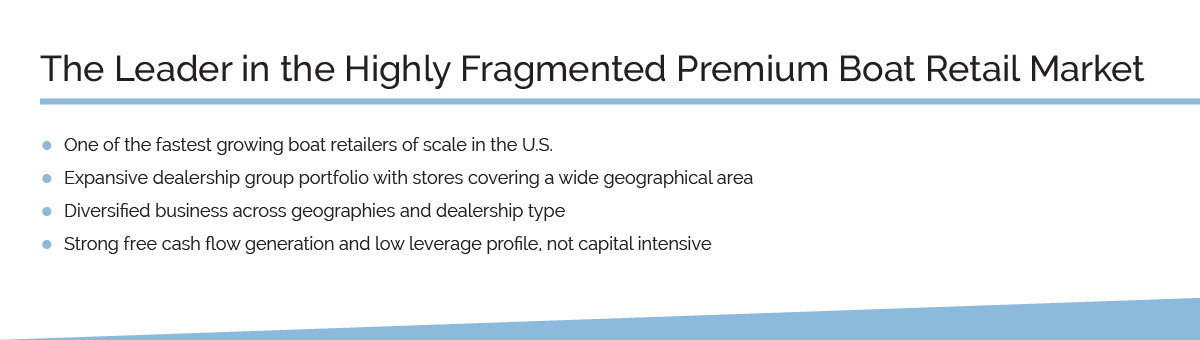 The Leader in the Highly Fragmented Premium Boat Retail Market